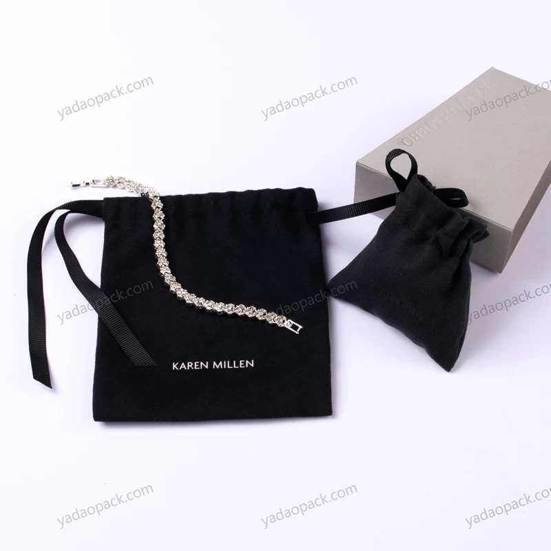 High end good quality suede single drawstring packaging pouch