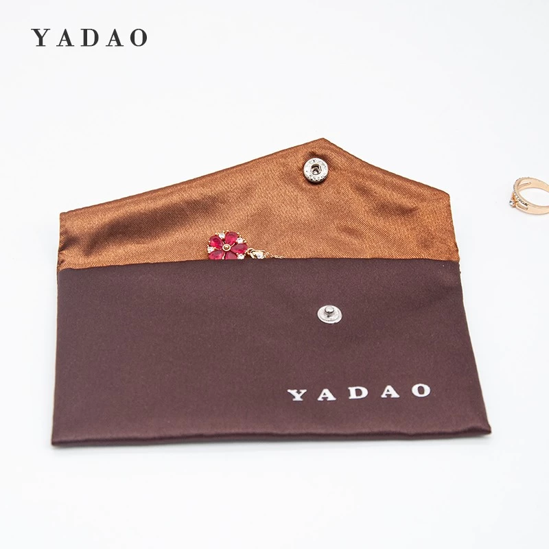 envelope design satin pouch with soft sponge insert
