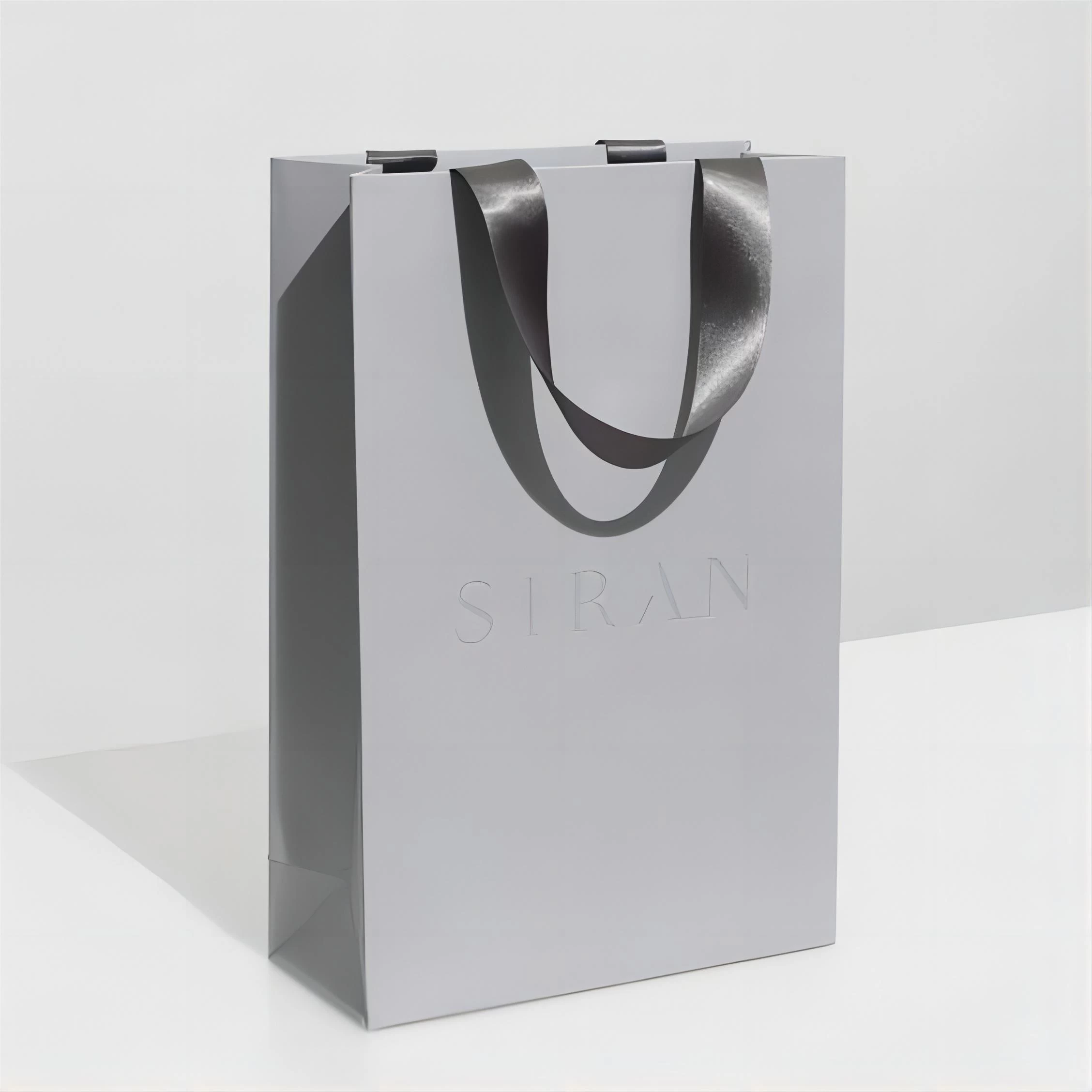 Morandi color printed paper bag advanced sense grey shopping bag
