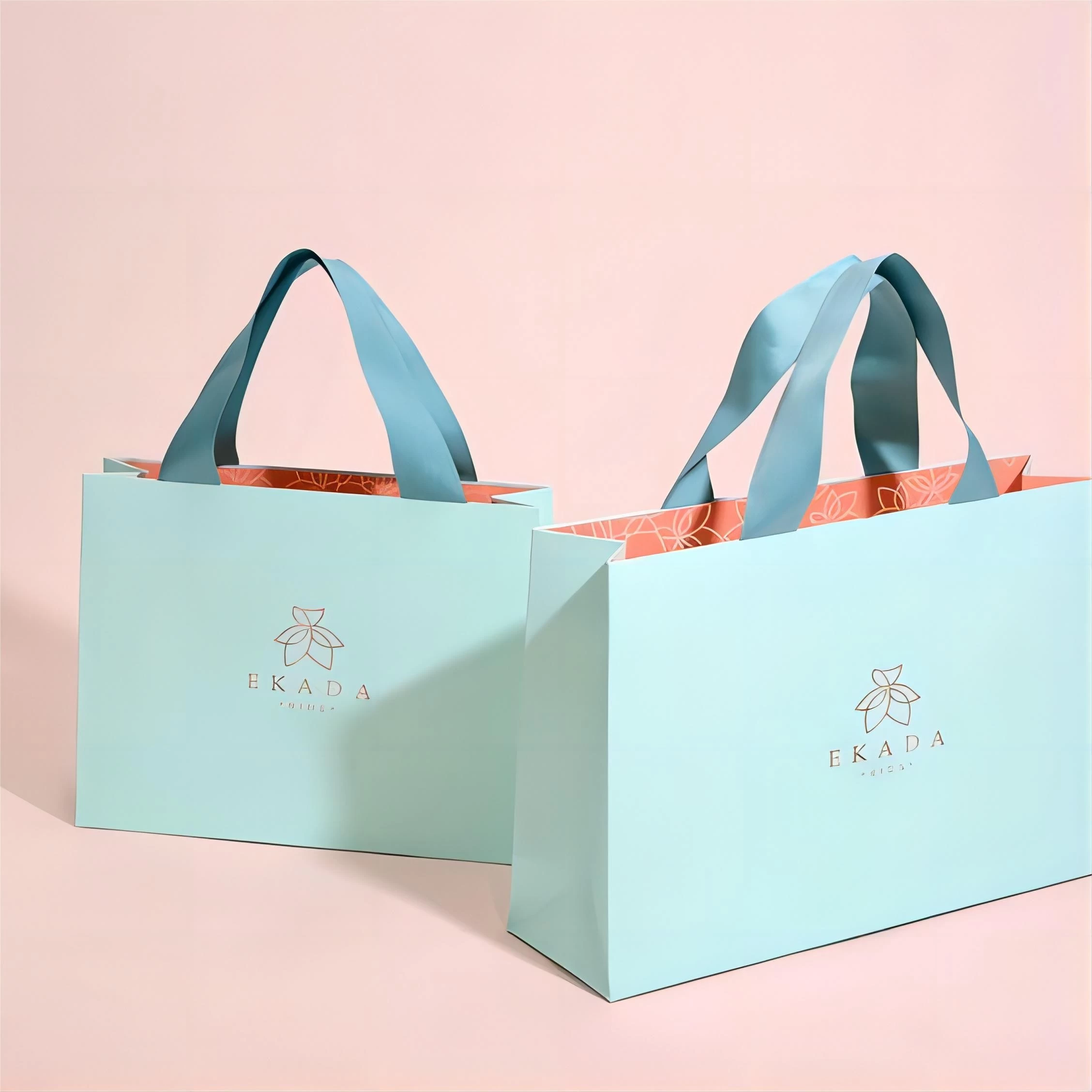 Double-sided printing paper bag with customized texture