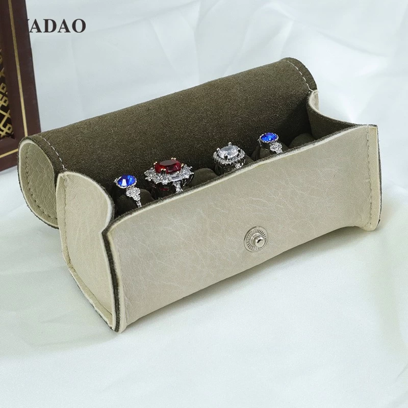 Portable ring jewelry storage pouch with snap design