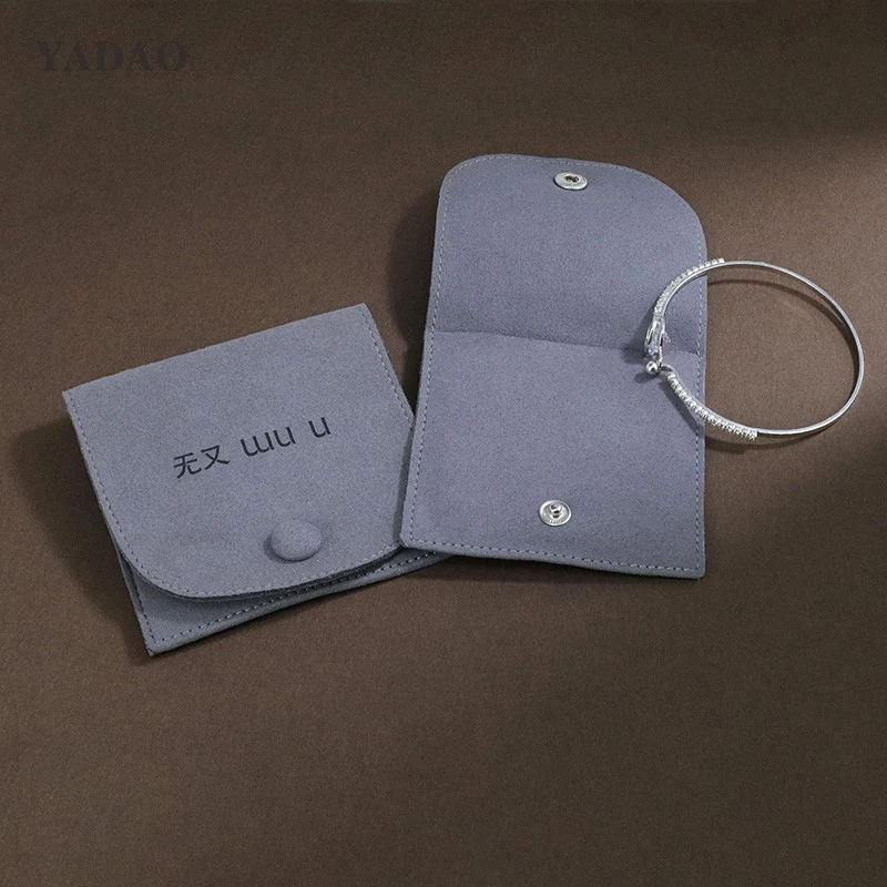 bolsa de joyería bolsa de microfibra gris