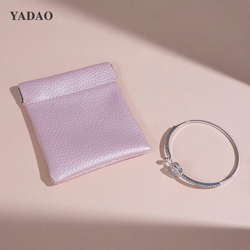Rose Pink Magnetic Jewelry Pouch - Elegant Packaging for Luxury Gems