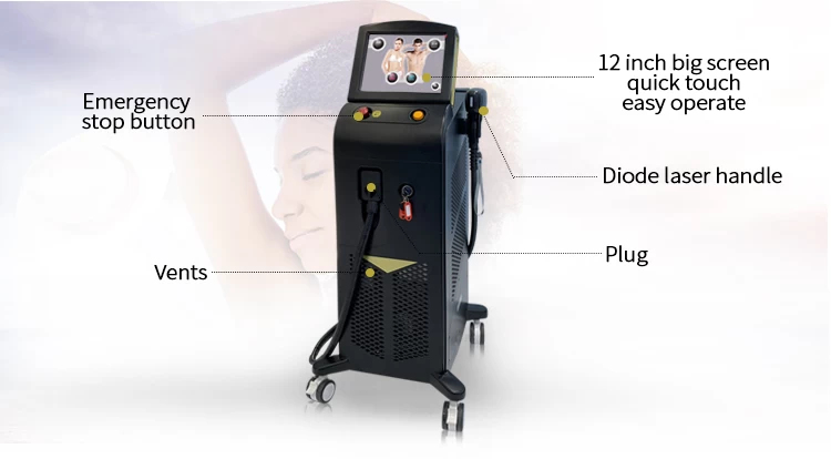 Professional laser hair removal 755nm 1064nm 808nm diode laser hair removal machie