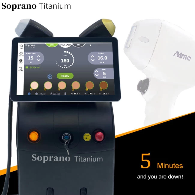 Medical diode laser hair removal machine 1200W 1800W alma soprano titanium