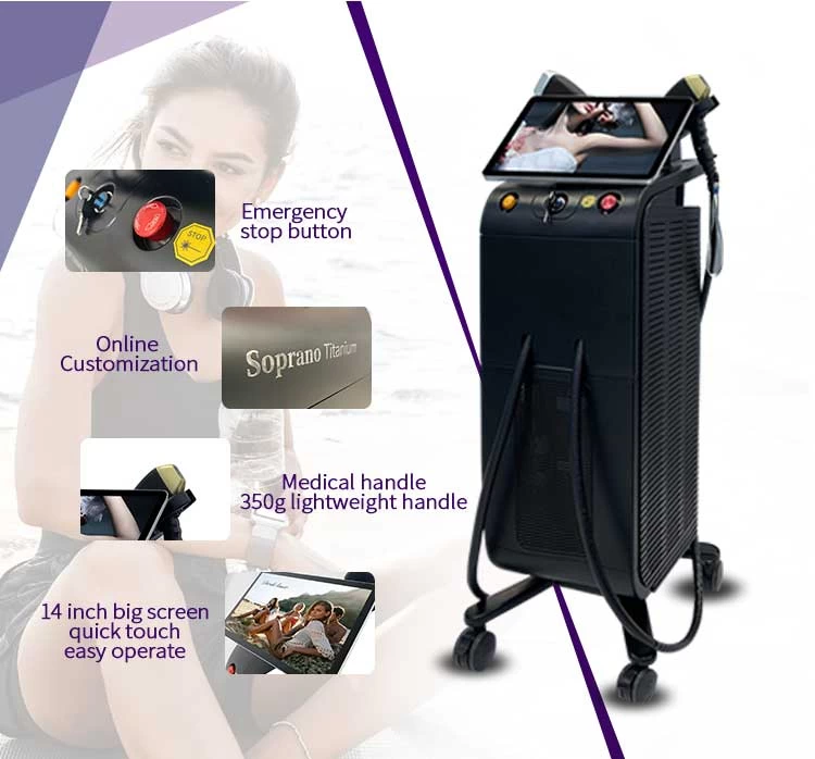 Medical diode laser hair removal machine 1200W 1800W