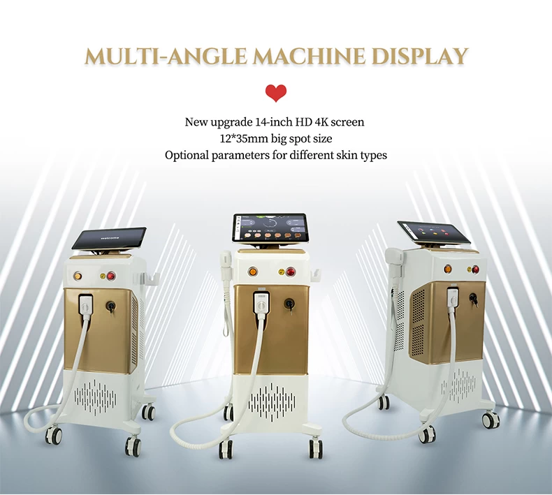 Triple wavelengths diode laser hair removal machine 755nm 808nm 1064nm 3 wavelength diode laser