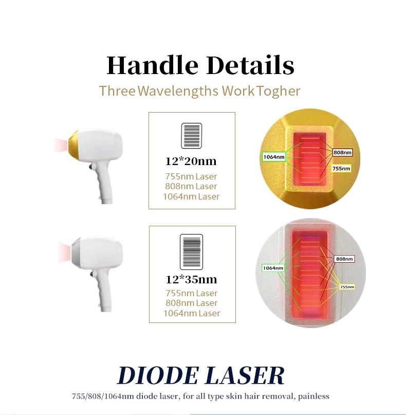 New design laser diodo 755nm 808nm 1064nm diode laser hair removal machine