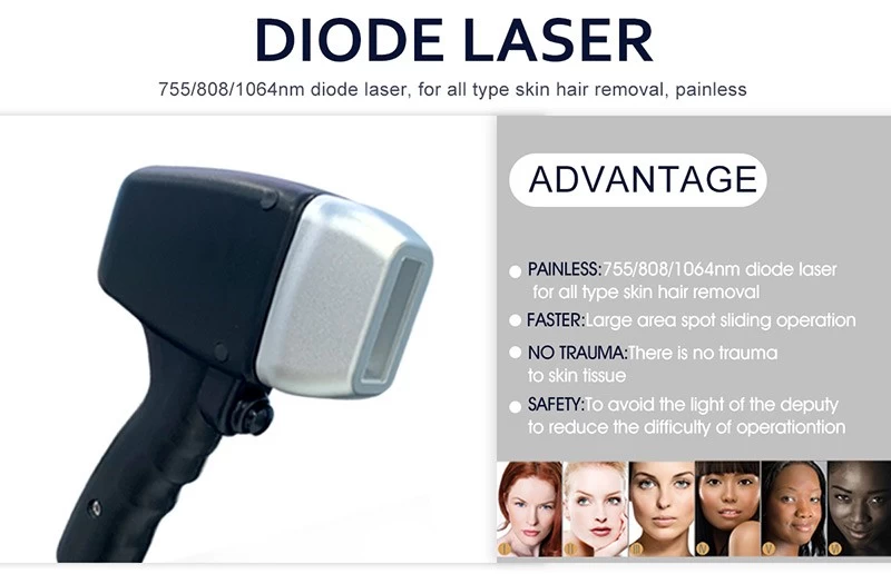 Medical diode Laser hair removal machine 1800W  titanium diode laser hair removal