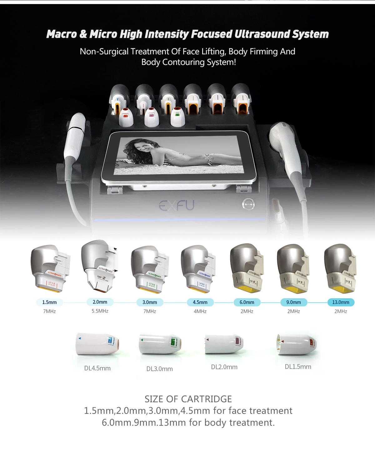 Ultrasound Slimming Machine 11D Focused Ultrasound 11D HIFU body slimming neck and face lift skin rejuvenation laser