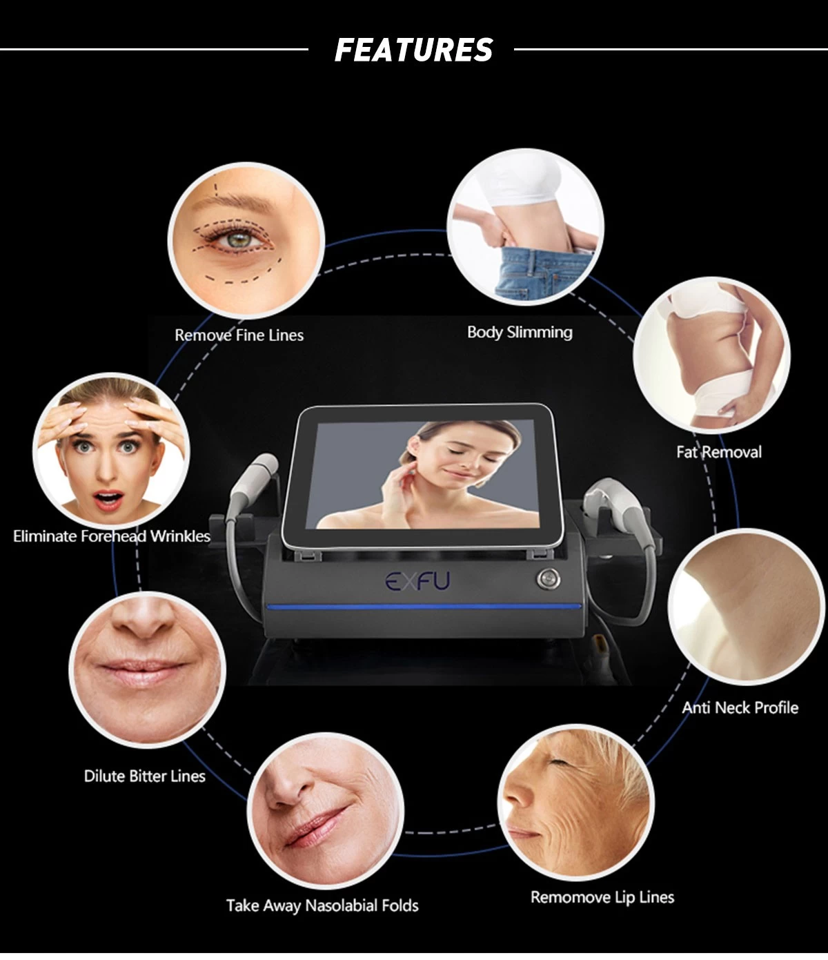 Skin rejuvenation laser body and face slimming machine skin rejuvenation system 11D Focused Ultrasound 11D HIFU