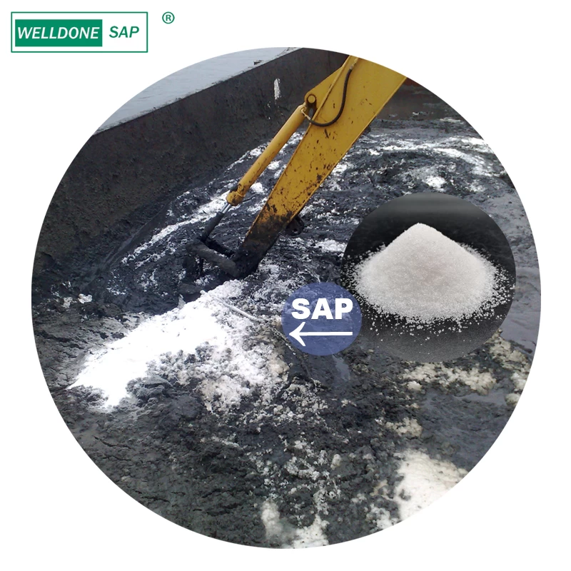 Superabsorbent Polymers for Liquid Waste Sludge Solidification Excavation