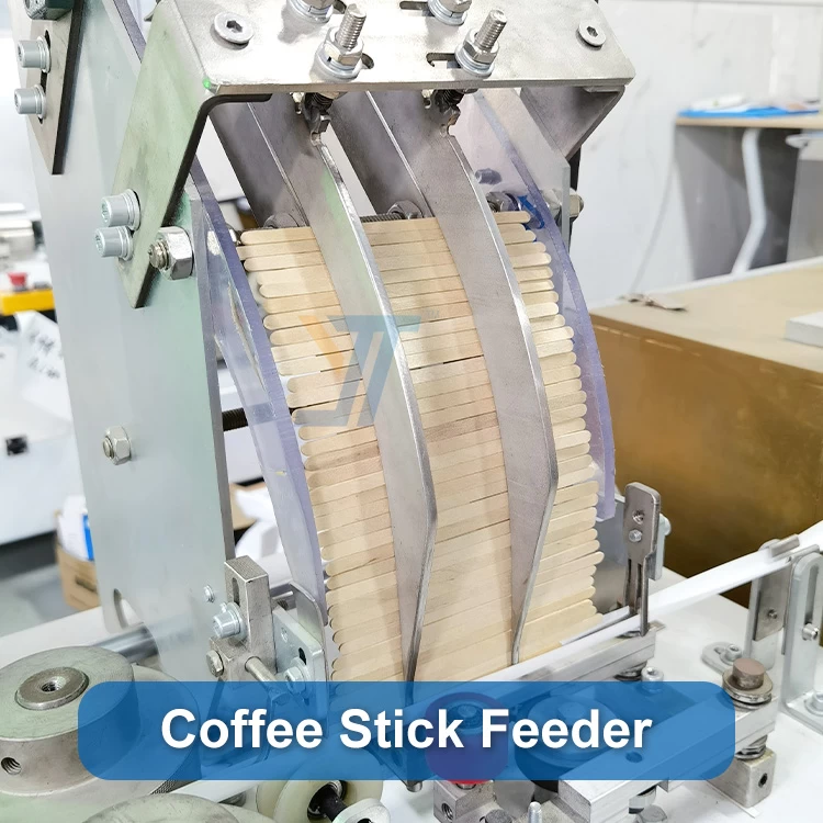 Entièrement automatique papier sachet sac abaisse-langue en bois café agitateur machine à emballer