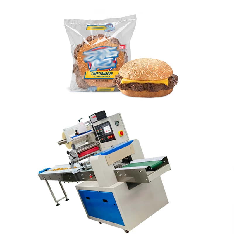 Hot Selling Multi-function Horizontal Pillow Flow Hamburger Back Sealing Packing Machine