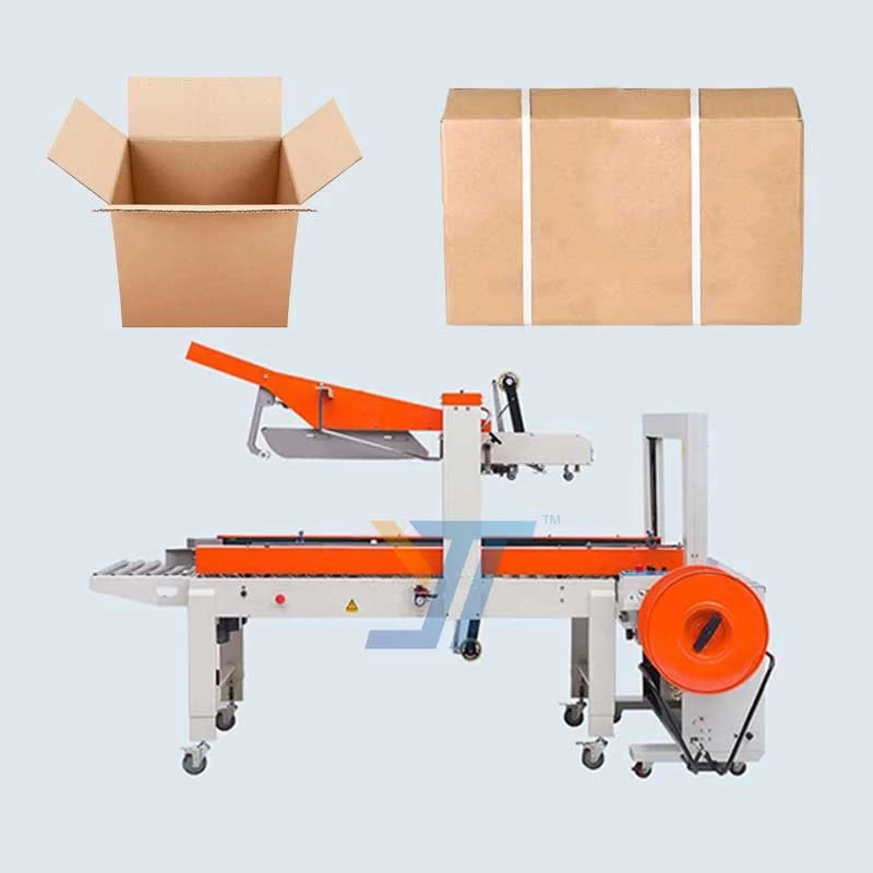 carton case box packing line automatic strapping machine sealing machine