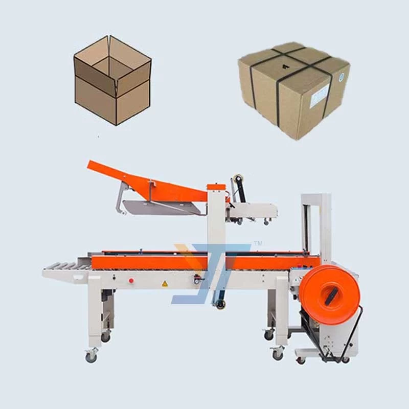 Automatic Carton Packaging Equipment Carton PP Belt Binding Strapping Machine Box Sealing Machine