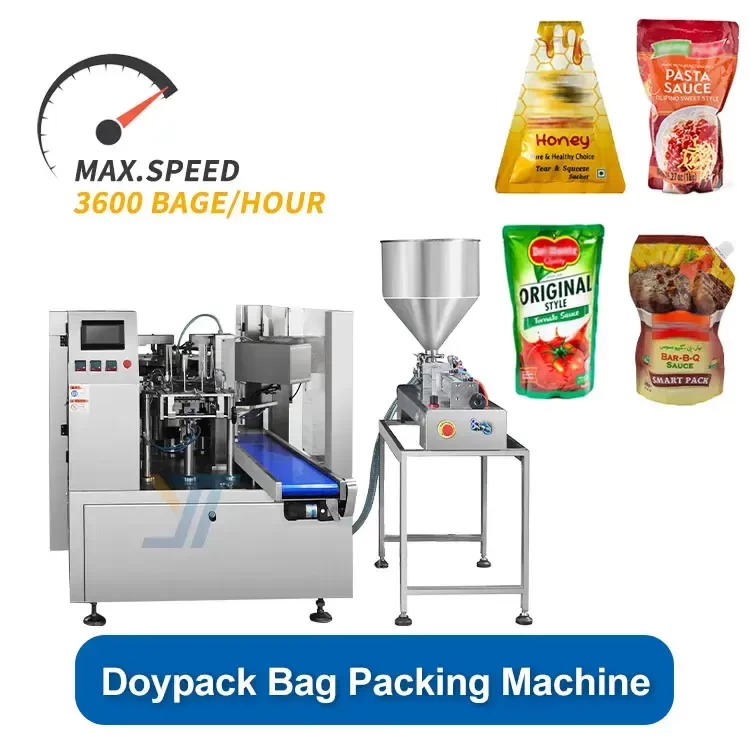 JYT-160Y Automatic zipper pouch doypack bag tomato paste ketchup sauce cooking oil honey packing machine
