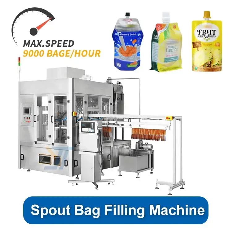 Full automatic ketchup sauce spout pouch bag capping and filling machine