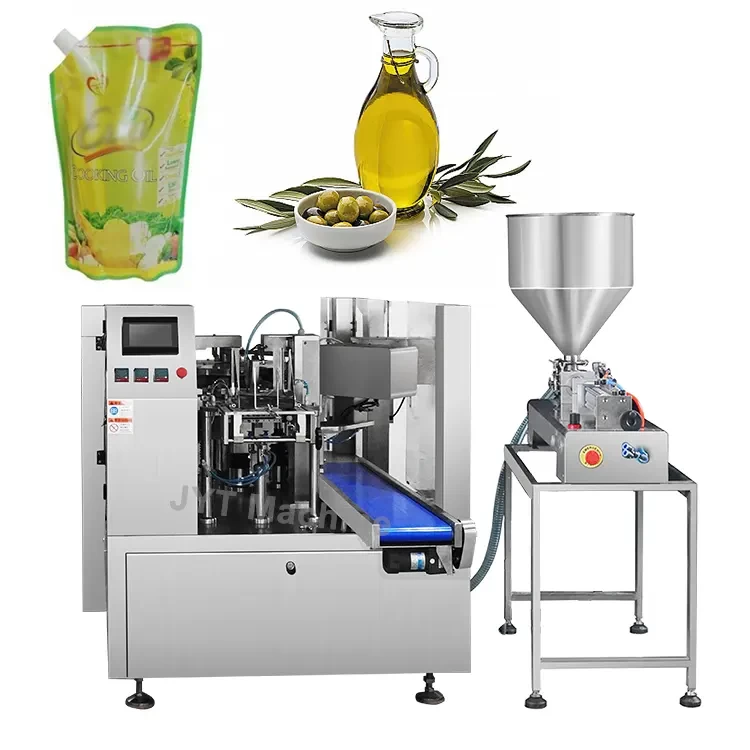 China JYT-200YZD Automatic stand up pouch bag 1kg edible cooking coconut olive oil packing machine manufacturer