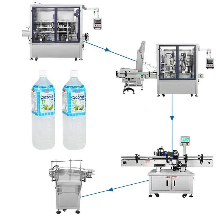 Milk filling machine automatic liquid mini pure coconut water glass bottle filling machine line