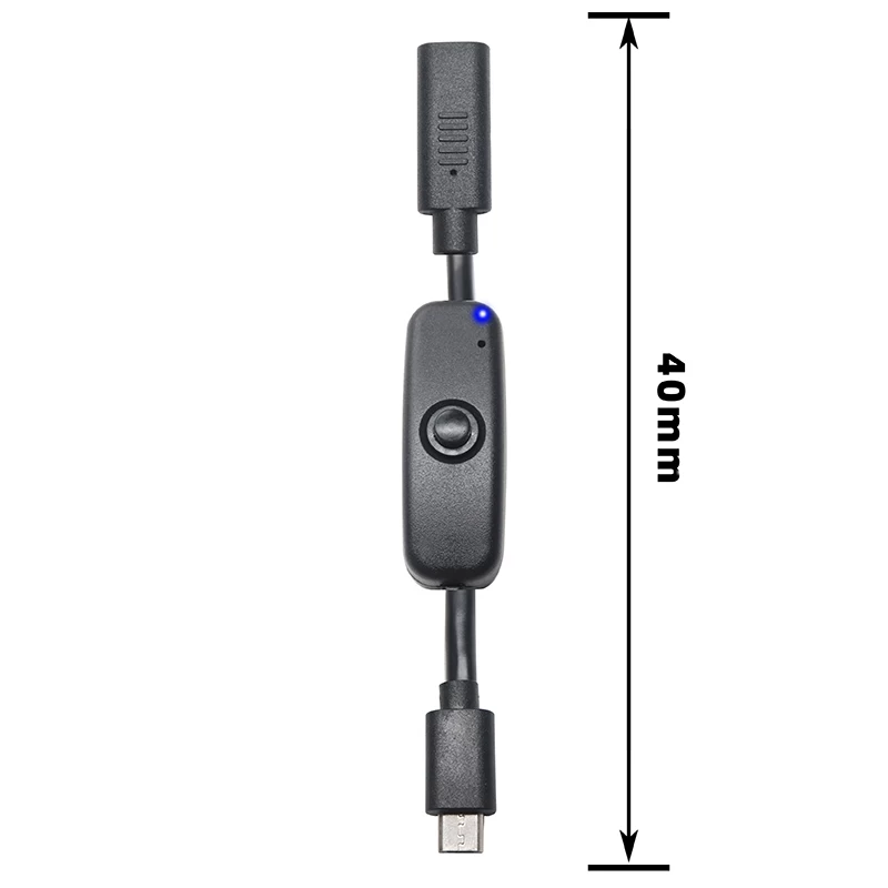 Custom 90 graus USB 3.1 Tipo C cabo com indicador LED no interruptor Off