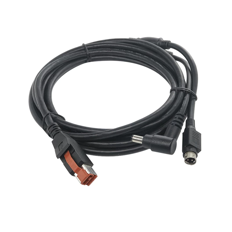 24V Poweredusb male cable to 3pin power din + DC 5521 Male