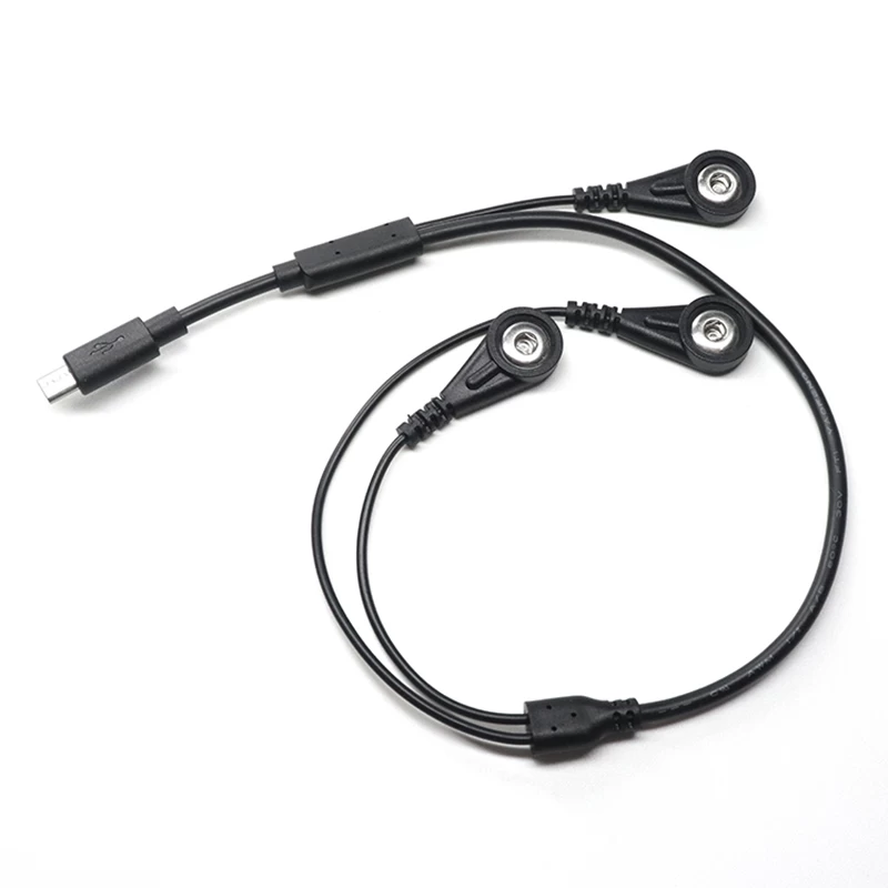 Micro USB ECG电缆到4.0mm女性ECG SNAP按钮引线