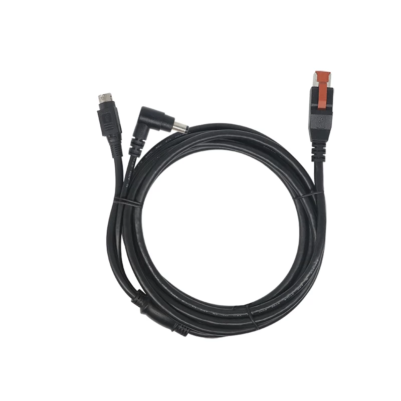 24V Poweredusb mannelijke kabel naar 3pin power din + DC 5521 Male