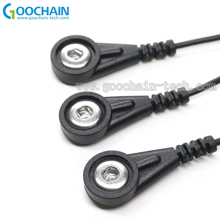 Micro USB Ecg cable to 4.0mm female ecg snap button lead wire