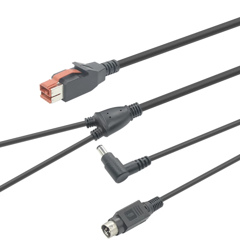 China 24V Poweredusb mannelijke kabel naar 3pin power din + DC 5521 Male fabrikant