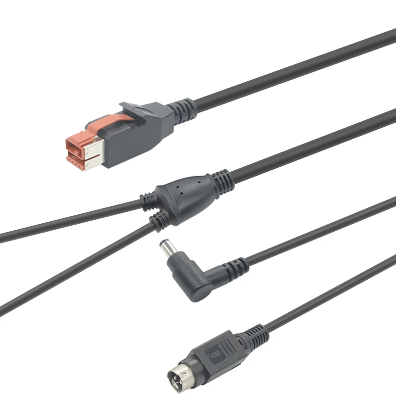 China 24V Poweredusb male cable to 3pin power din + DC 5521 Male manufacturer