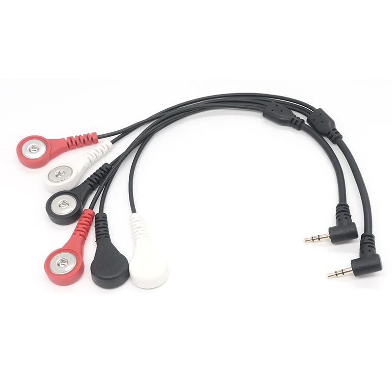 China fabriek prijs ECG / EMG snap kabel met 3,5 mm audio-aansluiting voor zelfklevende elektrode pads