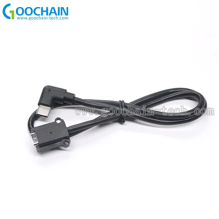 Painel personalizado montagem USB C cabo de extensão masculino para mulher
