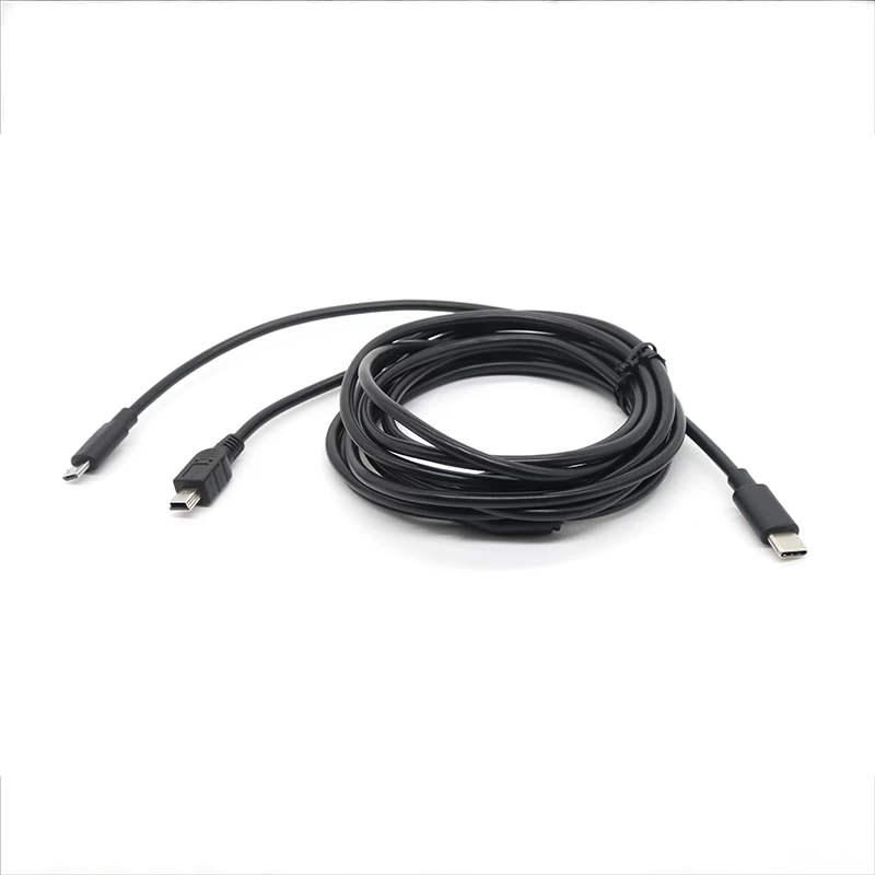 Splitter personalizado USB Tipo C Macho a Micro USB 5Pin Male  Mini USB 5Pin Cable