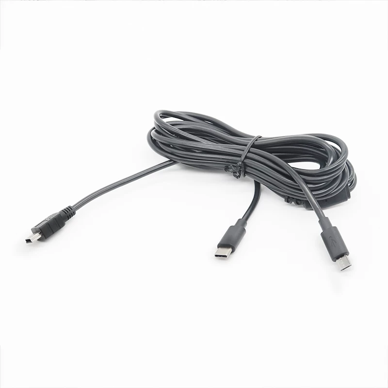 China Custom Splitter USB Type C male to Micro USB 5pin male + Mini USB 5pin cable manufacturer