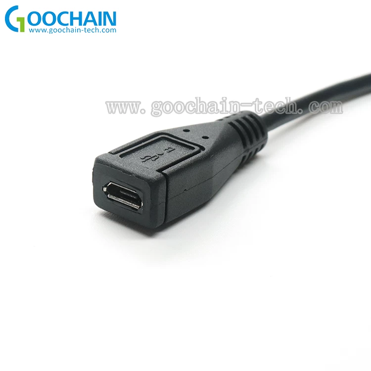 China 90 degree custom right angle micro USB male to Micro USB Female extension cable manufacturer