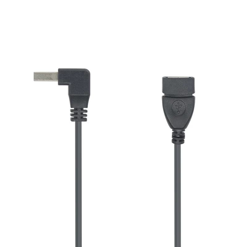 Ángulo USB un macho a usb un cable de extensión femenino