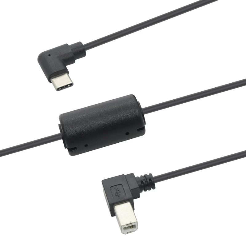 China 90 degree USB 2.0 Type C to USB B Printer cable with ferrite core manufacturer