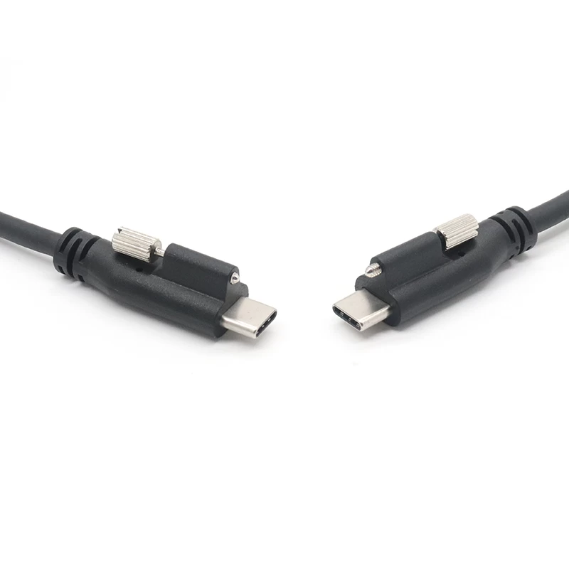 USB 3.1 Type C male naar male kabel met enkele schroef met paneelmontage