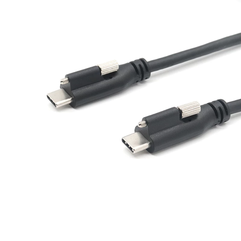 Verrouillage à vis unique USB 3.1 Type C mâle à câble mâle avec conception de montage du panneau