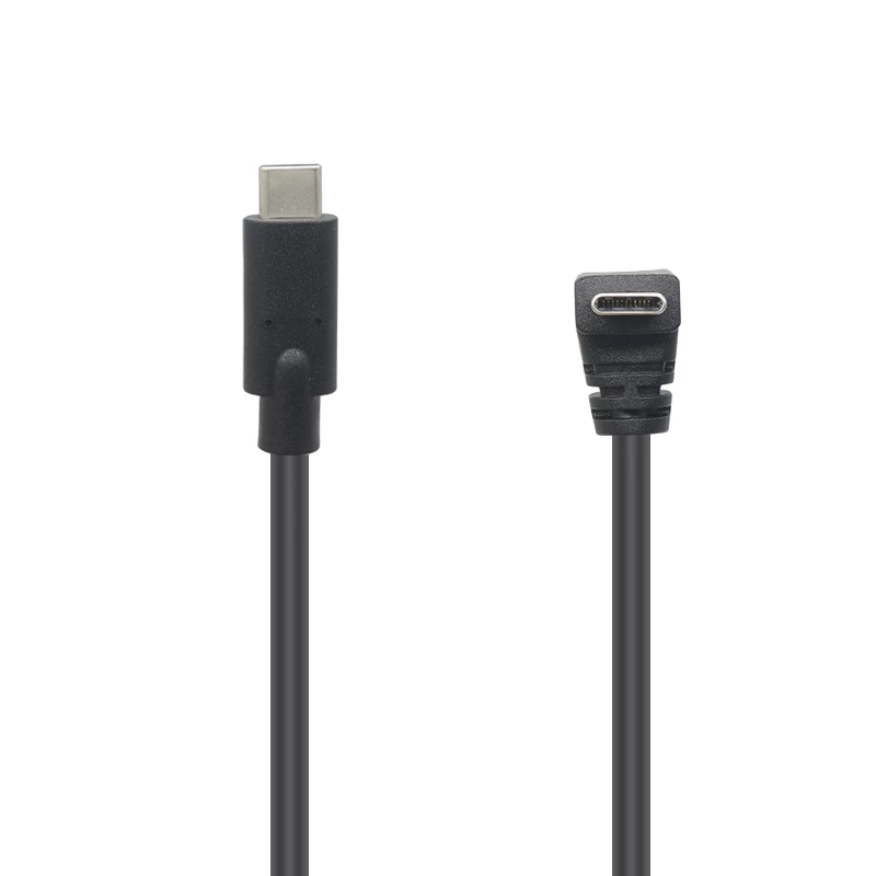 China OEM ODM Up angle USB 3.1 Type C male to Straight USB C male cable manufacturer