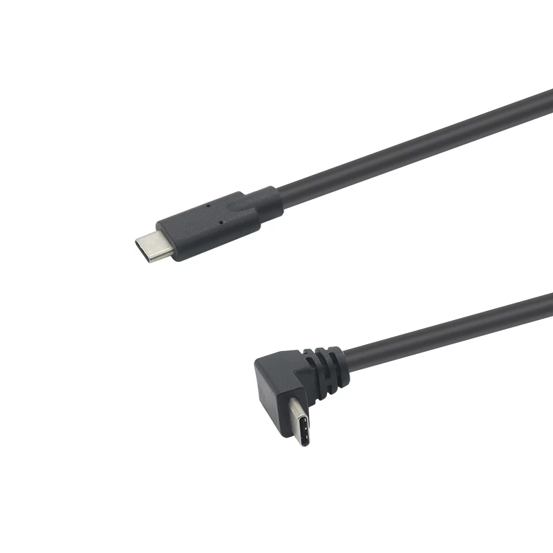 الصين OEM ODM رفع زاوية USB 3.1 نوع C ذكر إلى مستقيم USB C كابل ذكر الصانع