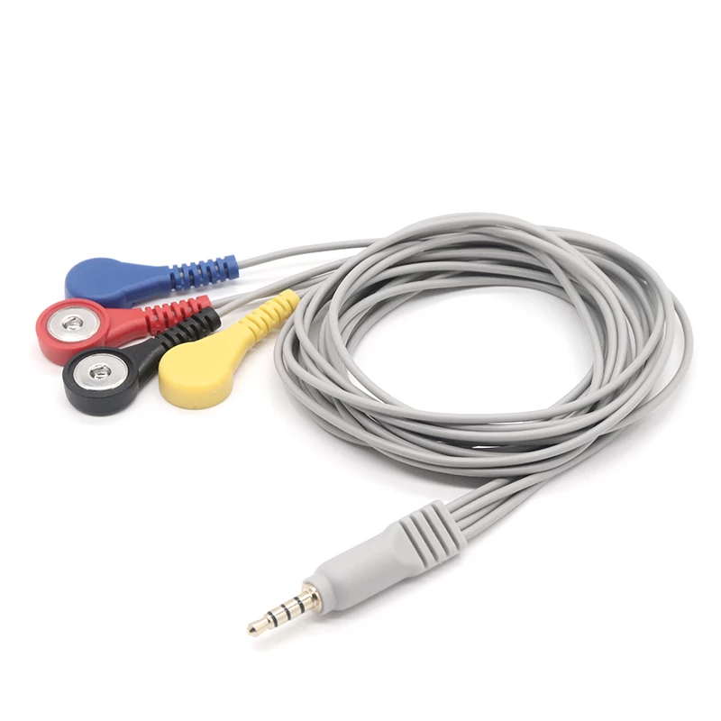China Factory price shielded ECG EEG EKG EMG Snap lead to audio jack cable manufacturer