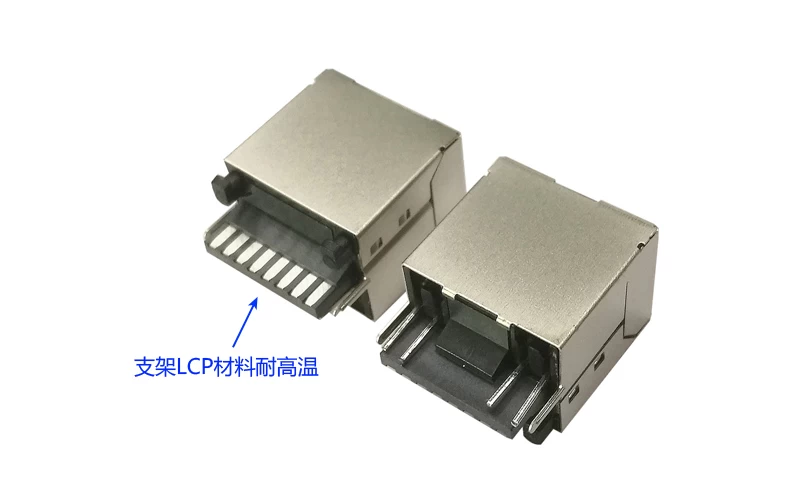 Custom Soldering type RJ45 8P8C Female connector Injection ethernet cable connector