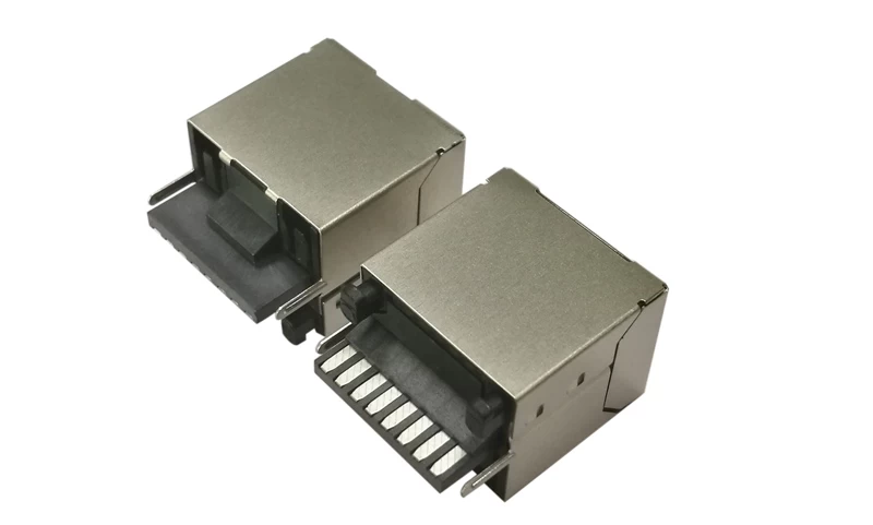 Tipo de soldadura personalizado RJ45 8P8C Conector hembra de inyección Conector de cable Ethernet