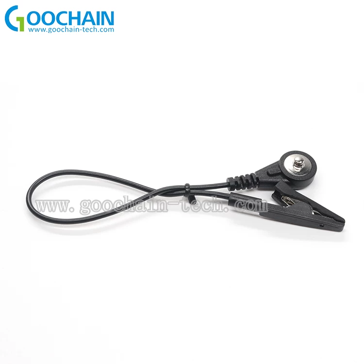 China Custom 4.0mm male medical ecg snap button to small alligator clip cable manufacturer