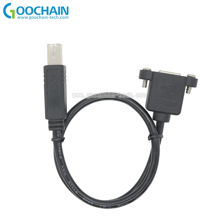 定制面板安装USB B母USB B公延长打印机电缆