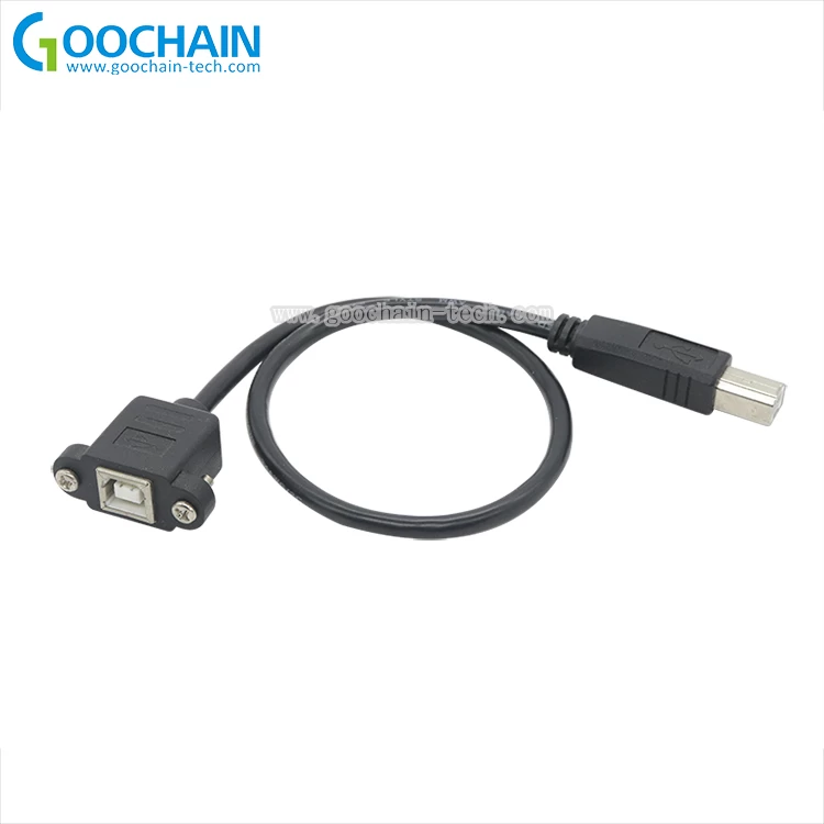 China Benutzerdefinierte Panel-Montierung von USB B-Buchse für USB B männliches Verlängerungskabel für Drucker Hersteller