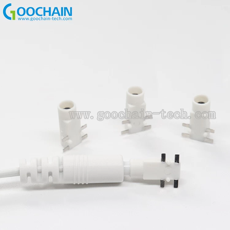 PCB Mount dc 2.35mm socket, Female dc 2.35mm plug voor ecg lead wire