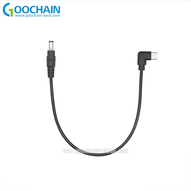 الصين PD USB نوع C المدخلات الذكور إلى DC 5.5 × 2.1mm الذكور شحن كابل شحن ما يصل إلى 100W الصانع